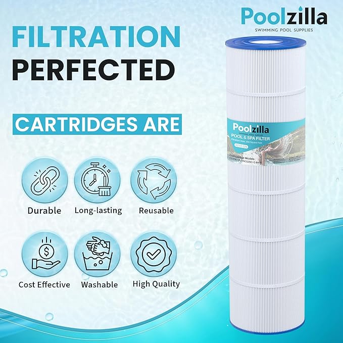 Poolzilla 1-Pack Replacement for Pool Filter PLFPJANCS250, Pleatco PJANCS250, Jandy CS250, R0462500, Unicel C-8425, Filbur FC-0824, Hydropool 17-175-3630 - Pool Filter Cartridge - 250 sq.ft