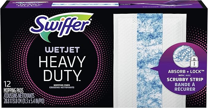 Swiffer Wetjet Hardwood Floor Cleaner Spray Mop Pad Refill, 12 Count (Pack of 4)