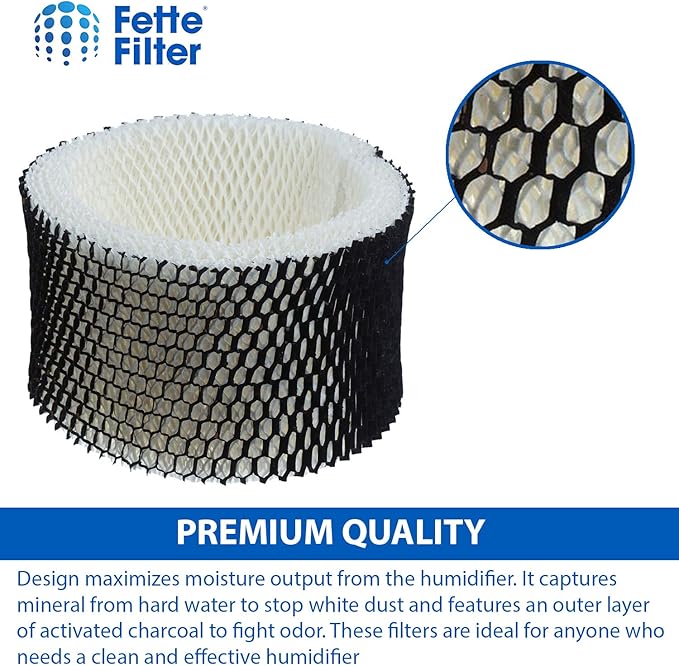 Fette Filter -2 Humidifier Filters Compatible with Holmes & Sunbeam Humidifier Filter A, HWF62 HWF62CS HWF62D (Pack of 2)