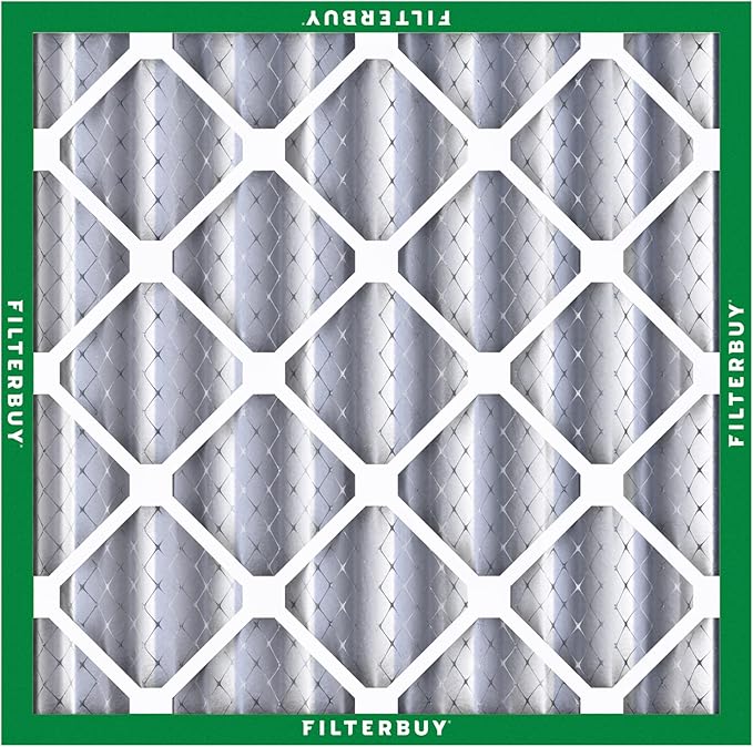 Filterbuy 24x24x4 Air Filter MERV 8 Essential Dust & Allergy Defense (12-Pack), Electrostatic Pleated HVAC AC Furnace Filters Replacement, Made in USA (Actual Size: 23.38 x 23.38 x 3.63)