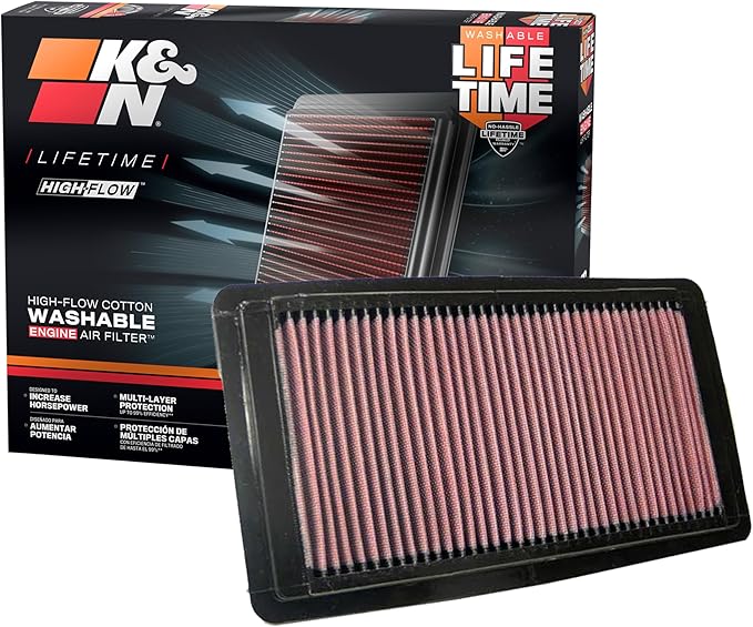K&N High-Flow Original Lifetime Engine Air Filter: Increase Power: Premium, Washable: Compatible with 2005-2015 HONDA: Odyssey, Pilot, 33-2309