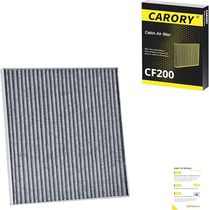 CARORY Cabin Air Filter w/Activated Carbon for Jeep Cherokee 2.4L / 3.2L (2014-2020), Not Fit Grand Cherokee, Chrysler 200 (2015-2017), OE# 68223044A, 68223044AA, CF12000, XC10305