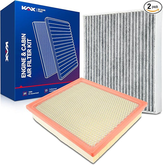 KAX Engine & Cabin Air Filter Kit, Replacement for Toyota Tundra 2013-2021 5.7L/4.6L/4.0L, Sequoia 2014-2022, Replace# CA11895 CF10285