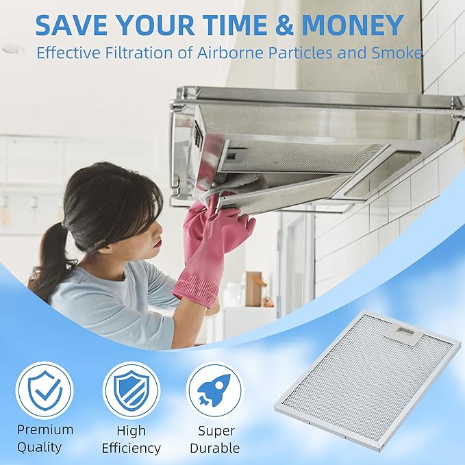 W10169961A 10.5 x 12 in Range Stove Grease Filter Compatible with Whirl.pool Ik.ea Kitchen.Aid Jenn.Air Brands Some Range Hoods - 2PC by Fetechmate