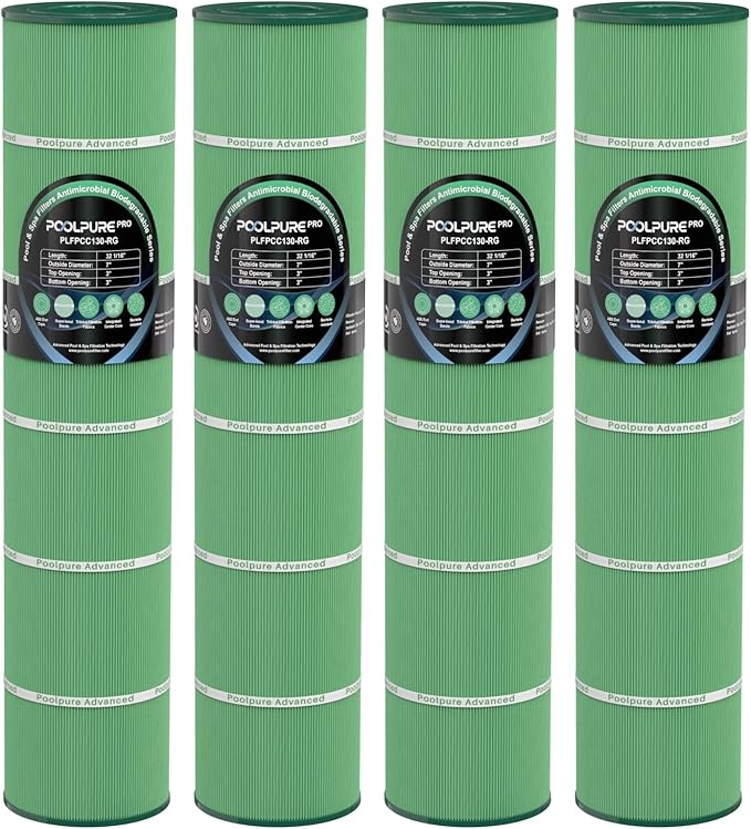 POOLPURE PCC130 Pool Filters Compatible with Pentair CCP520, R173578, Clean and Clear Plus 520, Pleatco PCC130, Ultral-A7, Unicel C-7472, FC-1978, 817-0131, 178585, L x OD: 32 1/16"x7"