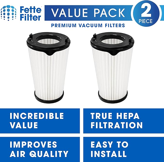 Fette Filter - 2 Pack Vacuum Filters Compatible with Stick Vacuum VAF-1TM EHVS2510AW VS3510AR, Compare to Part# EL65522