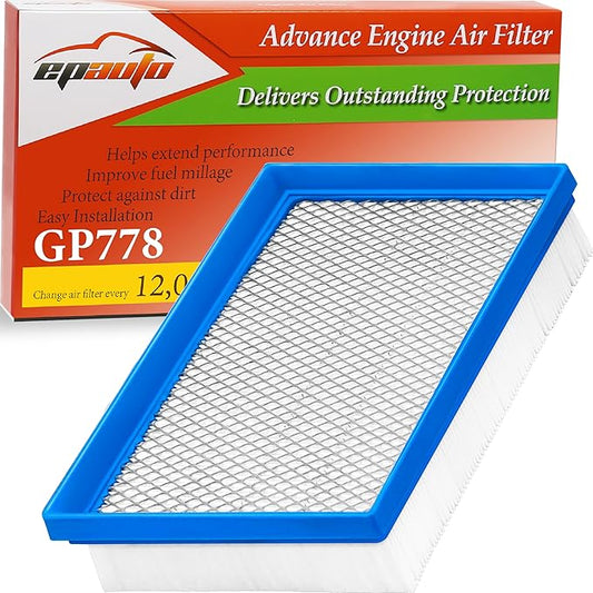 EPAuto GP778 (CA12778) Engine Air Filter, Replacement for Ford Bronco Sport, Escape, Maverick (2020-2024), Lincoln Corsair (2020-2022) - Fits Turbocharged Gas Engines - Extra Guard Panel Filter