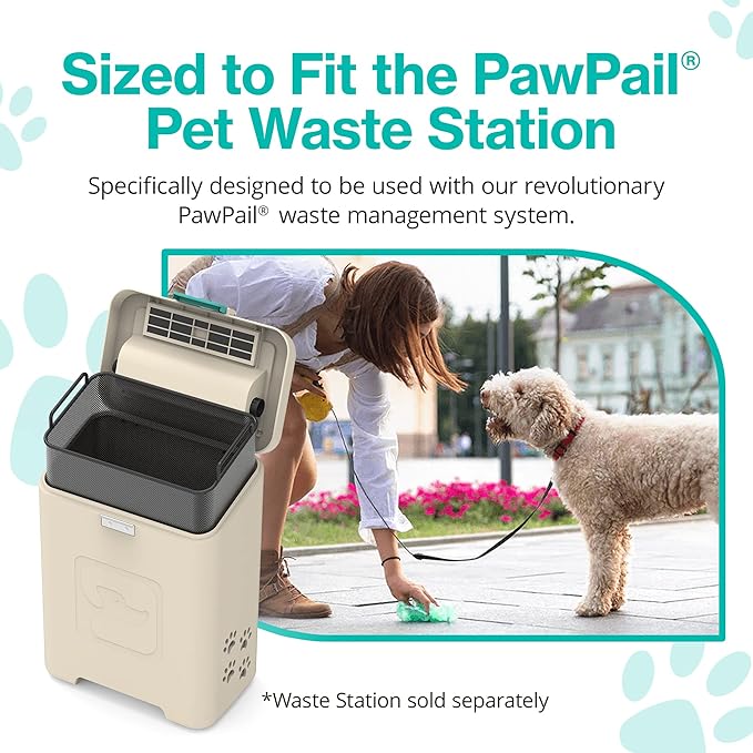 PawPail Activated Carbon Filter - Pet Odor Eliminator for Home, Litter Box, & Trash Can - Odor Absorber for Strong Odor - Lasts Up to 3 Months - For Pet Waste Station