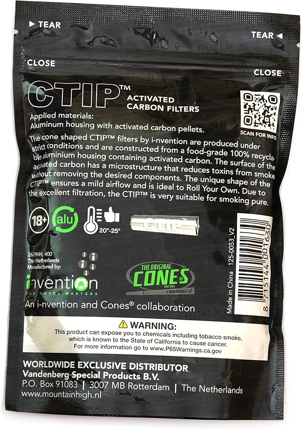 CTIP Activated Charcoal Carbon conical Filter Tips in Metal Aluminum housing - box/200