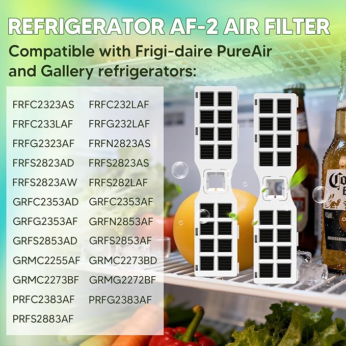 FRGPAAF2 Refrigerator Air Filter Replacement For Frigidaire FRGPAAF2 PureAir AF-2 Air Filter FRFC2323AS, FRFC232LAF, FRFC233LAF, Replaces Part 4977184 AP7194838 PS16745923 EAP16745923,3 Pack