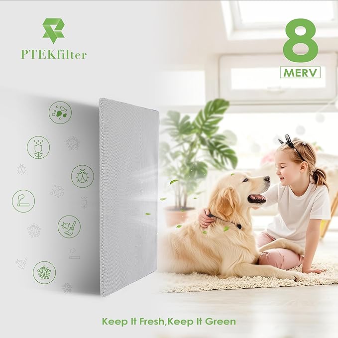 14x20x1 Washable & Reusable Air Filter with Activated Carbon Layer, MERV 8 Air Filters for AC HVAC Furnace, Machine Washable & Dryer Friendly