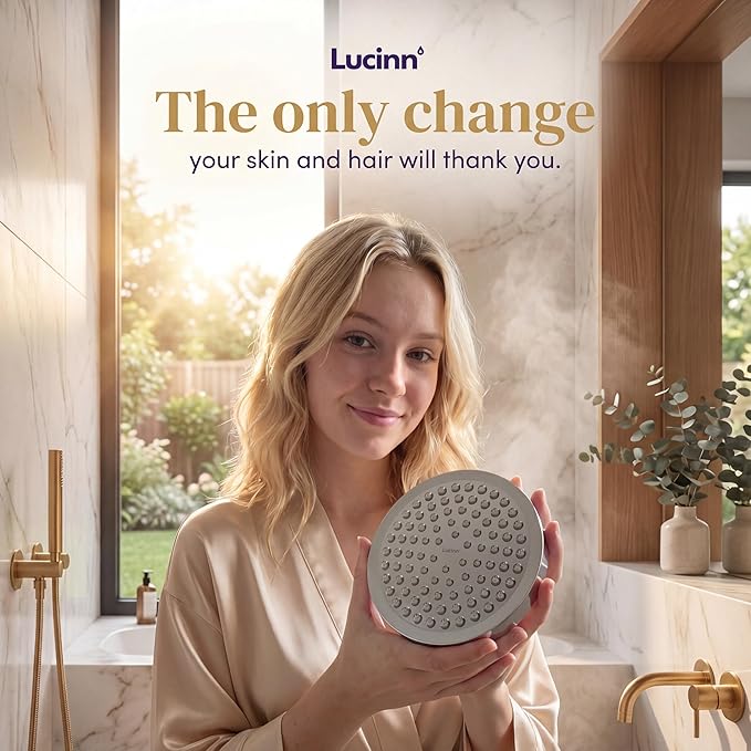Lucinn Pro Filtered ShowerHead | Filtered Showerhead - Removes 99% Chlorine & Heavy Metals, Improves Hair & Skin, Easy Install, Includes 20-Stage Filter