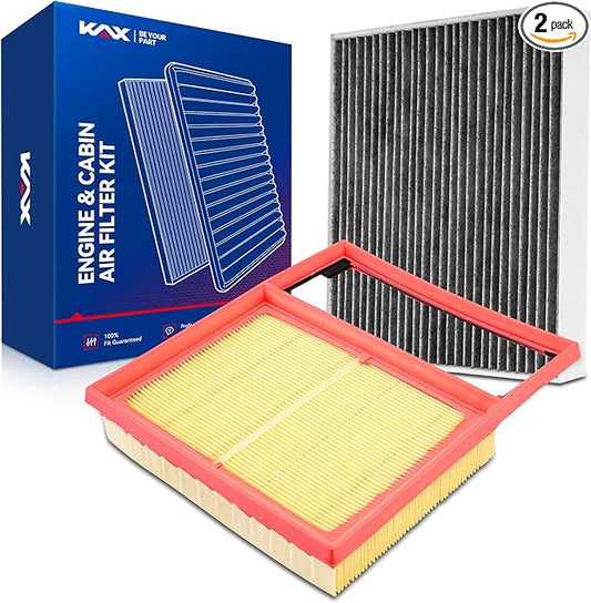 KAX Engine & Cabin Air Filter Kit, Replacement for Ford Fusion 2013-2020 2.0L, SSV Plug-In Hybrid 2019-2020, Lincoln MKZ 2013-2020 2.0L, Replace# CA11482 CF11775