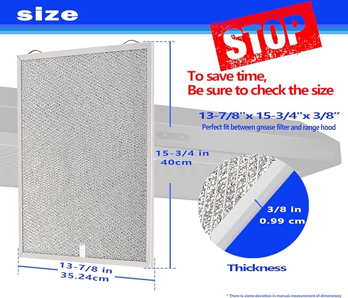 S99010430-002 Compatible with BR Range Hood Filter 13-7/8'' x 15-3/4" 4512880 Replacement HPF30 Nu-tone Grease Filter 2 Pack Upgrade 5-Layer Nutone Kitchen Exhaust Fan Filter Screen