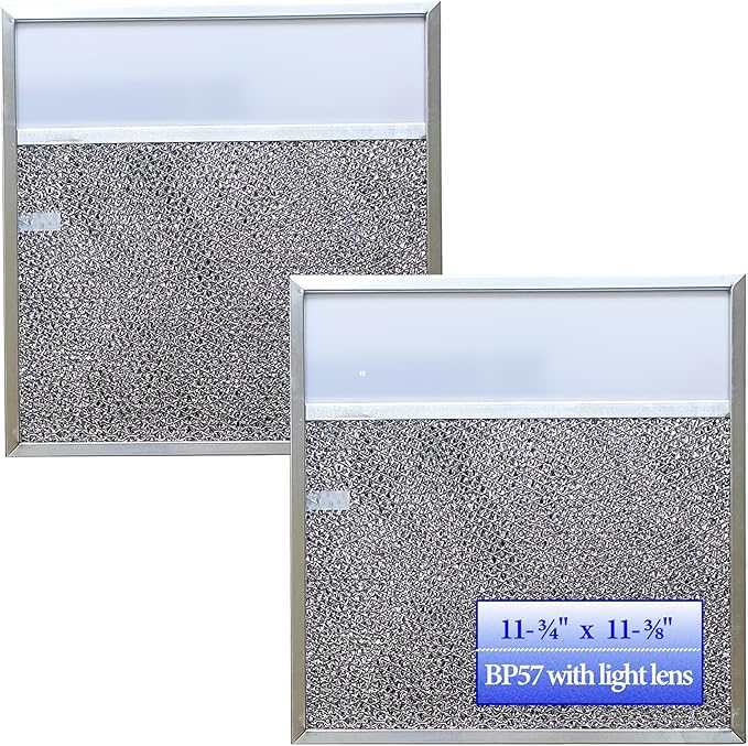 BP57 Stove Hood Vent Filter for 43000 Series Br-oan Range Hood Filters with Light Lens 11 3/8" x 11 3/4" The Kitchen Exhaust Carbon Fan filter It's fit for Nut-one Grease Filter Replacement(1-Pack)