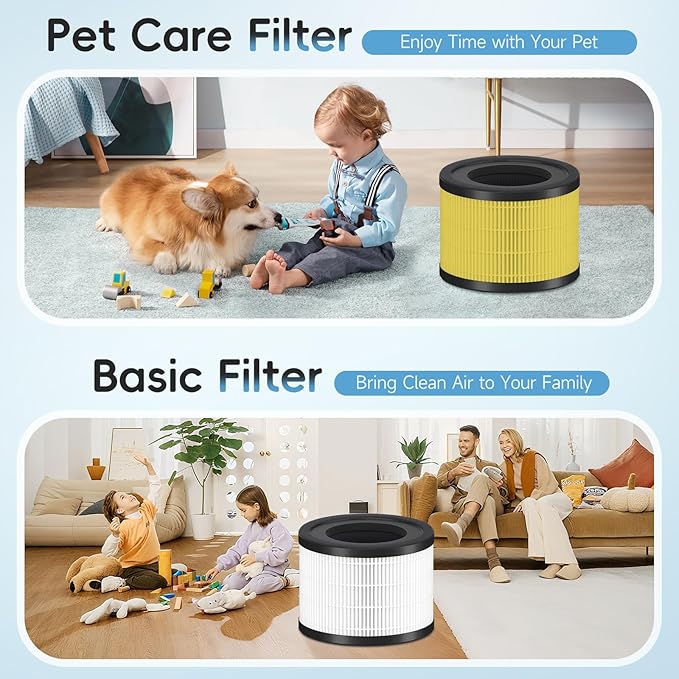 2 Pack AP-S0610L HEPA Replacement Filter Compatible With MOOKA AP-S0610L Purifiers, 3-IN-1 H13 True Hepa Filter & High-Efficiency Activated Carbon