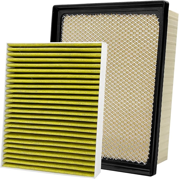 Capume 2PCS Cabin Engine Air Filter Kit Fits for 2011-2021 Grand Cherokee 3.6L/5.7L/6.4L, 2011-2025 Durango 3.6L/5.7L/6.4L, CF11183, CA10755, 68079487AA, 4861756AA,JM487JMP050