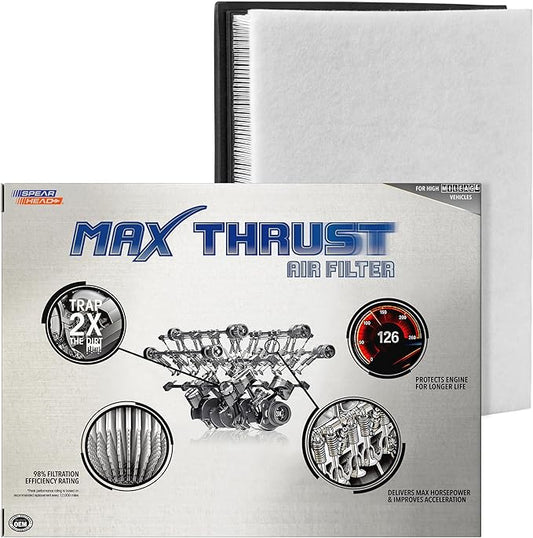 Spearhead Max Thrust Engine Air Filter Replacement | Fits 2010-2023 GX460, 2010 4Runner 4.0L V6, 2011-2023 4Runner, 2011-2014 FJ Cruiser | OEM Fit & High Dust Holding Capacity (MT-835)