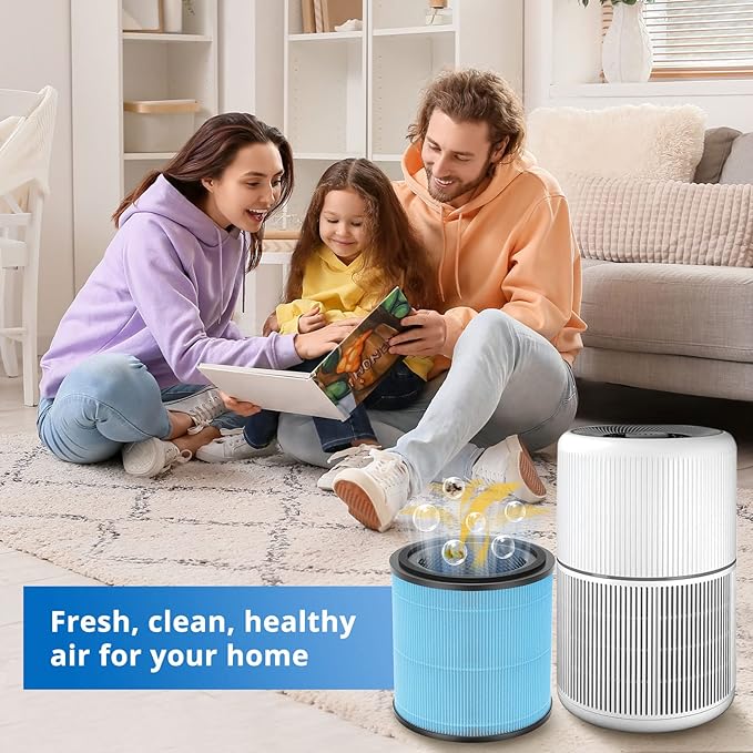 2 Pack AP0601 Filters Compatible with AIRTOK AP0601 Air Purifier 4-IN-1 Filter for Smoke Dust Odors Pollen Pet Dander Quiet 99.9% Removal to 0.3 Microns for Home Bedroom