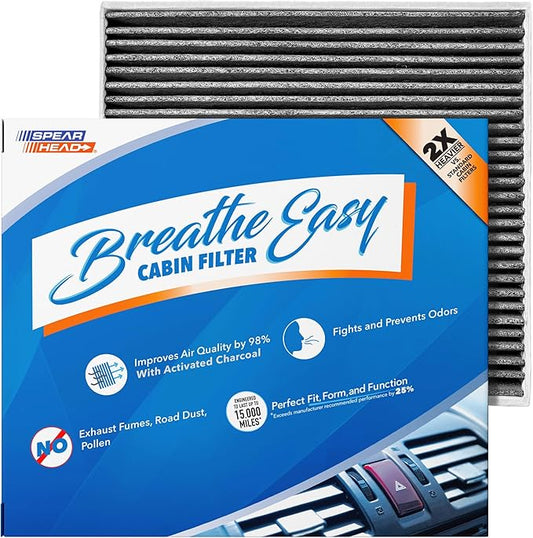 Spearhead Odor Defense Breathe Easy AC & Heater Cabin Filter | Fits Select 2014-2020 Cadillac, Chevrolet, GMC Like OEM | Up to 25% Longer Lasting w/Activated Carbon (BE-809)