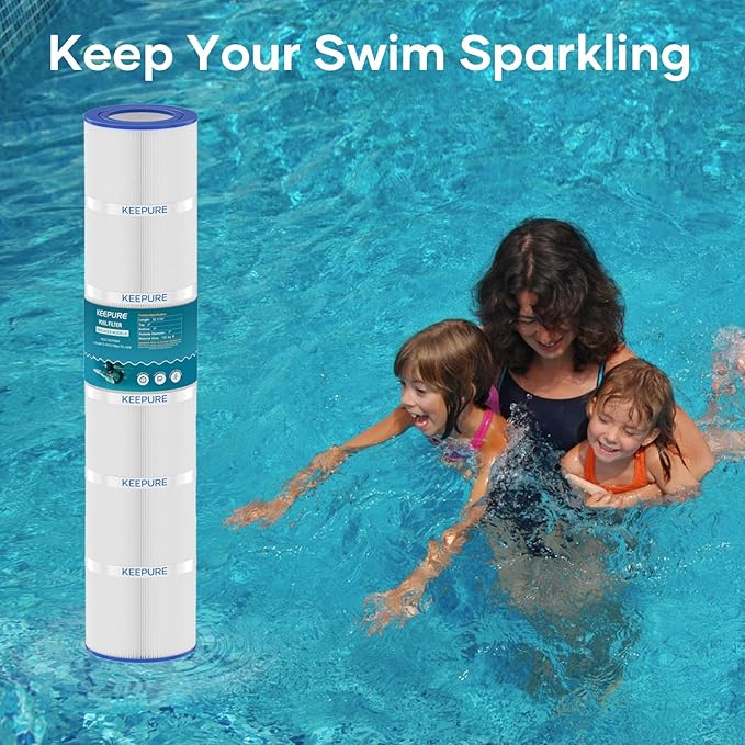 CCP520 Pool Filter Cartridges Replacement for R173578,PCC130,PCC130-PAK4,178585,Clean and Clear Plus 520,C-7472,FC-1978,FC-6475,817-0131,130 Sq.ft, 4Pack