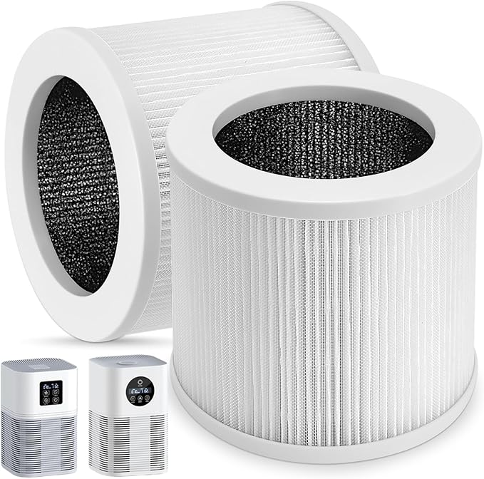 Aiskaer 2-Pack A1 A1W Replacement Filter Compatible with VEWIOR HQSC-50,HQKJ-80,AMEIFU AP01W,KOIOS HQKJ-50,3-in-1 H-13 True HE-PA Filter