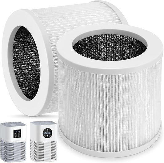 Aiskaer 2-Pack A1 A1W Replacement Filter Compatible with VEWIOR HQSC-50,HQKJ-80,AMEIFU AP01W,KOIOS HQKJ-50,3-in-1 H-13 True HE-PA Filter