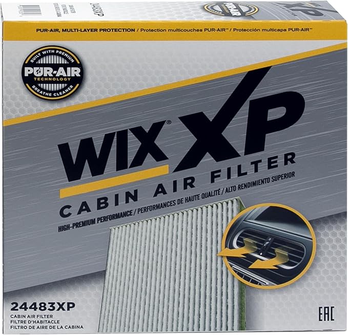 WIX 24483XP WIX XP Cabin Air Filter Replacement, Triple-Layer Protection with Activated Carbon & Advanced Airflow Media Compatible With Various Lexus, Toyota, Scion, Pontiac Vibe, Subaru