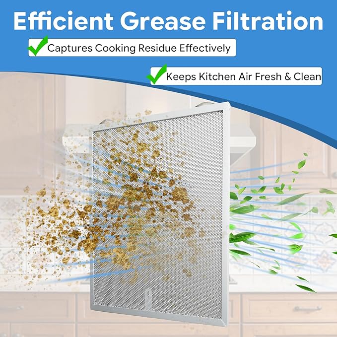 2 PCS 12-7/8 X 13-3/4 X 3/8 Inches Aluminum Mesh Range Hood Grease Filter Compatible with Broan-NuTone Range Hood BKSA1 BNSC1 TEN1 AHSA1 NKSA2 BKSA2 VBNSA1 Replace#: S99010436