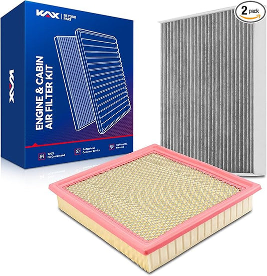 KAX Engine & Cabin Air Filter Kit, Replacement for Ford F-150 2015-2025 3.5T/5.0L/2.7T/3.3L, Expedition 2018-2024, Lincoln Navigator 2018-2026, Replace# CA10262 CF12150