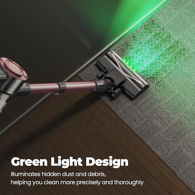Cordless Vacuum Cleaner, Powerful Lightweight Stick Vacuum with Self-Standing, Anti-Tangle, 8-in-1 Rechargeable Vacuum Cleaners for Home, Hardwood Floors, Carpet, Pet Hair