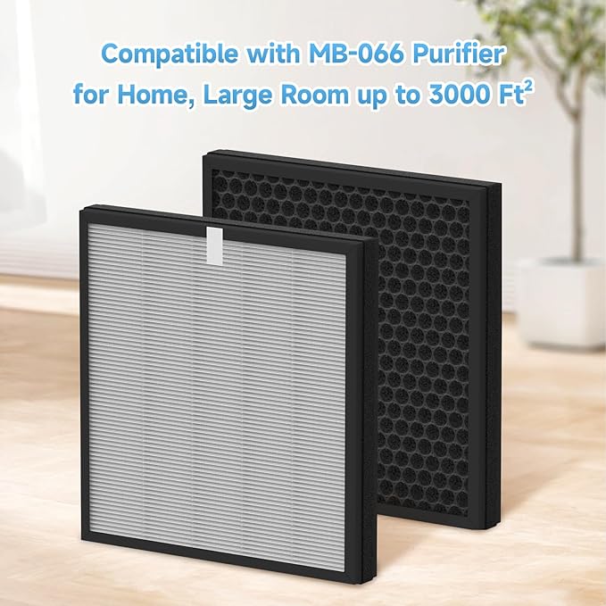 2-Pack MB-066 Replacement Filter Compatible with MB-066 Purifier, with Aromatherapy Tablets