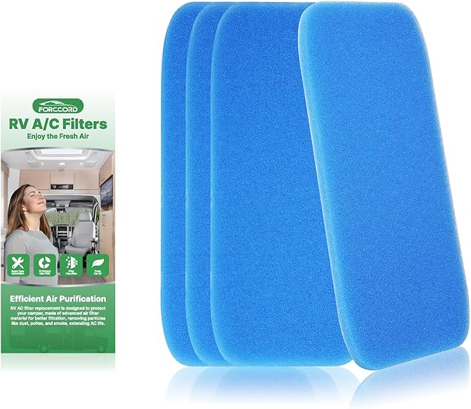 RV AC Filter RV Air Filters Replacement for Air Conditioner Vent, Washable AC Filter 12.875 x 5.5 for Camper Vent MERV 6 AC 160g 4-PACK