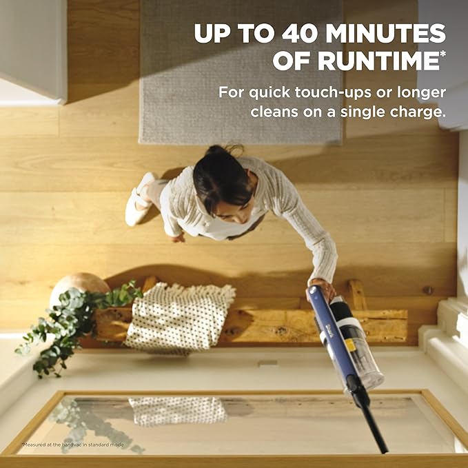 Shark® Cordless Pet, Cordless Lightweight Stick Vacuum Cleaner, Self Cleaning Brushroll, 40 Min Runtime, Removable Handheld, XL Dust Cup, Moonlight Blue, IY143H