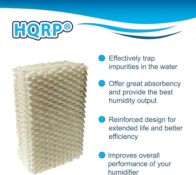 HQRP 2-Pack Wick Filter Compatible with Emerson Kenmore HDC-1 HDC1 14910 32-14910 fits HD07W HD08W HD12W HD12W1 HD6000 HD8000 29960 29970 Series Console Humidifiers