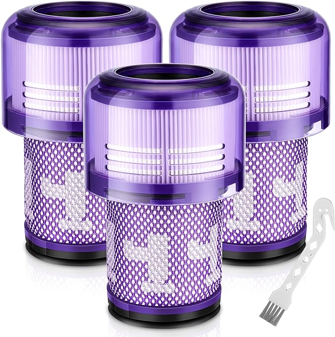V12 Filter Replacements for Dyson V12 Detect Slim, Detect Slim Animal, Slim+ Cordless Vacuum and V12 Slim Absolute Vacuums, SV34, SV35 Vacuums Filter Replacement, Compare to Part 971517-01, 3 Pack