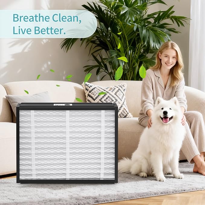 3-Pack 20x25x4 Replacement Air Filter for Honeywell FC100A1037, MERV 13 Pleated HVAC AC Furnace Filters - Allergy & Dust Defense (Actual Size: 19.94 x 24.88 x 4.38 Inches)