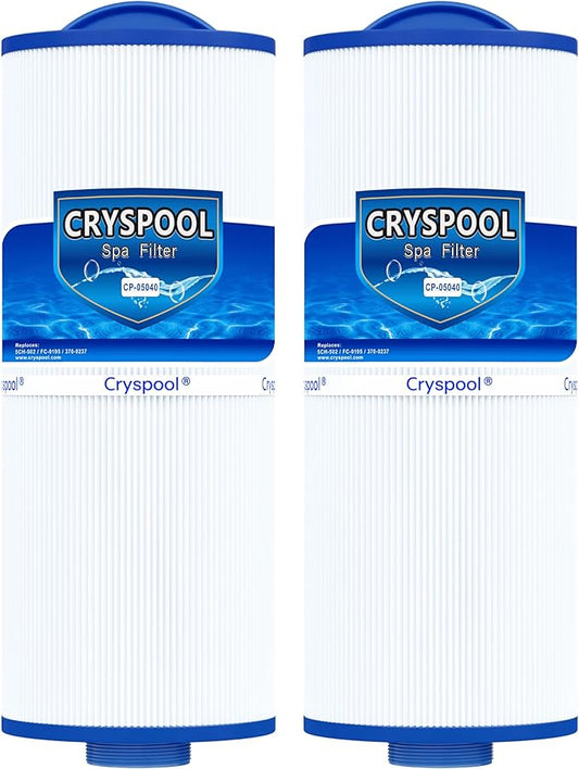 Cryspool® 05040 Filter Compatible with Marquis Spa 20041, 20091, 370-0237, 5CH-502, Marquis 50, PPM50SC-F2M, FC-0195, 50 Sq. Ft Spa Filter Cartridge, 2 Pack