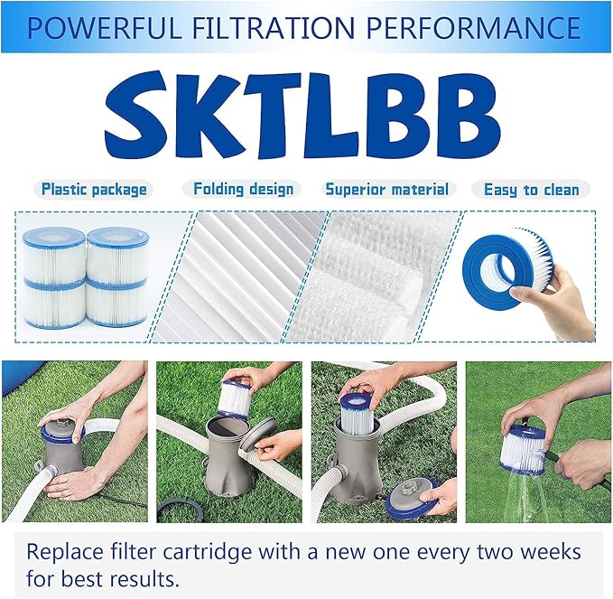 Type I Pool Filter Cartridge, 3.11 x 3.48 Inch Size I for Swimming Pool Filter,Pool Filter Pumps Universal Replacements (4Pcs)