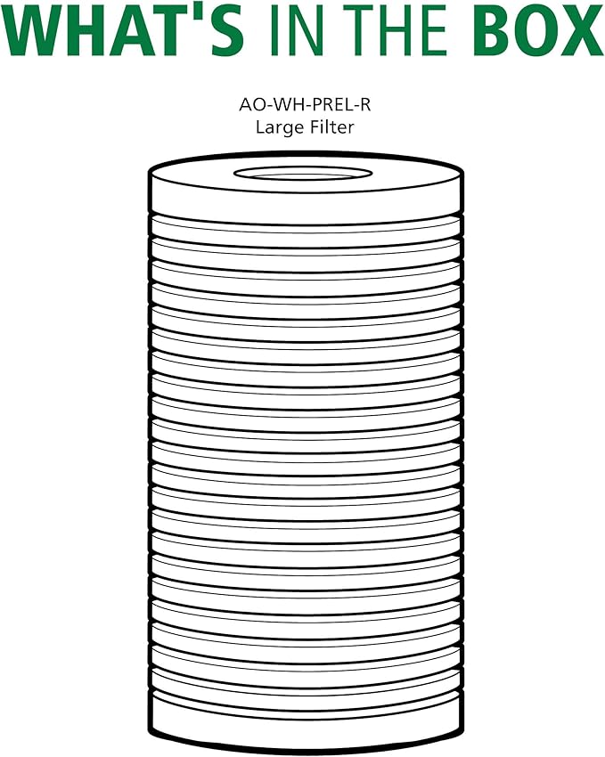 AO Smith 4.5"x10" 25 Micron Sediment Water Filter Replacement Cartridge - NSF/ANSI 42 Certified - For Whole House Filtration Systems - AO-WH-PREL-R