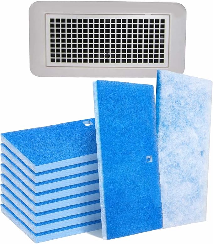 Ziliny 10 Pack RV AC Filters for Air Conditioner Vent 14 x 6 Inch RV Filters Replacement for Air Conditioner Vent Compatible with MERV 8 AC Filter(Rectangle with Hole)