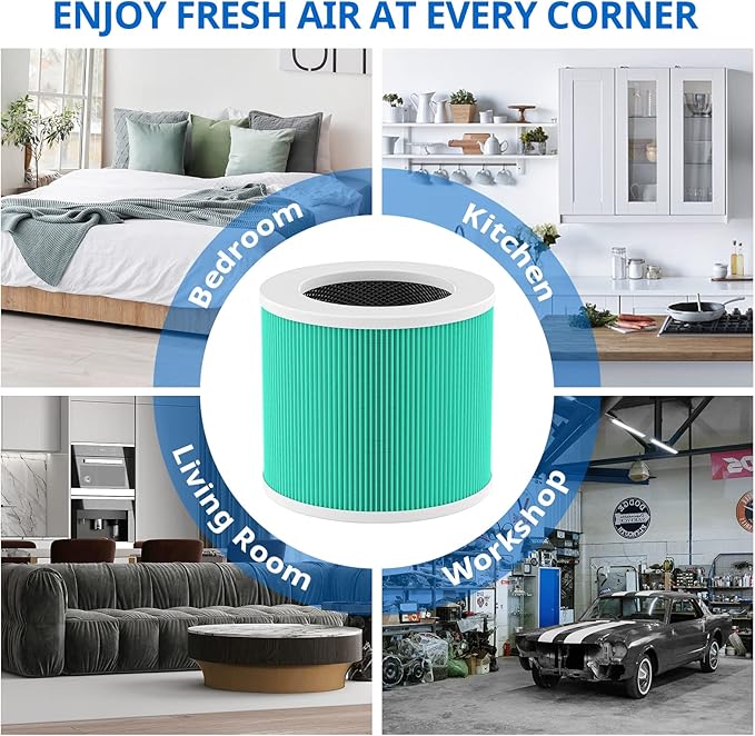 4 Pack HY1800 Replacement Filter Compatible with CHIVALZ/MORENTO/Loytio/Honeyuan/AYAFATO/IOIOW HY1800 Air Purifier, 3-in-1 Filtration System HY1800 Replacement Filter