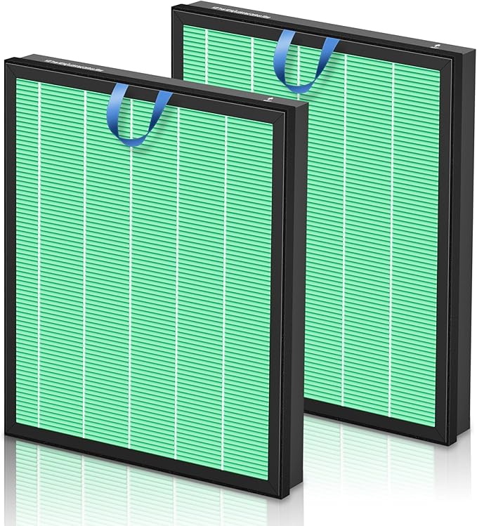 Vital 200S Toxin Absorber Replacement Filter for LEVOIT Vital 200S and Vital 200S-P Air Purifier, High-Efficiency Activated Carbon Filter, Vital 200S-RF-TX, 2 Pack, Green, For Home Livingroom Bedroom