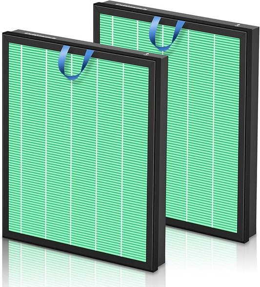 Vital 200S Toxin Absorber Replacement Filter for LEVOIT Vital 200S and Vital 200S-P Air Purifier, High-Efficiency Activated Carbon Filter, Vital 200S-RF-TX, 2 Pack, Green, For Home Livingroom Bedroom