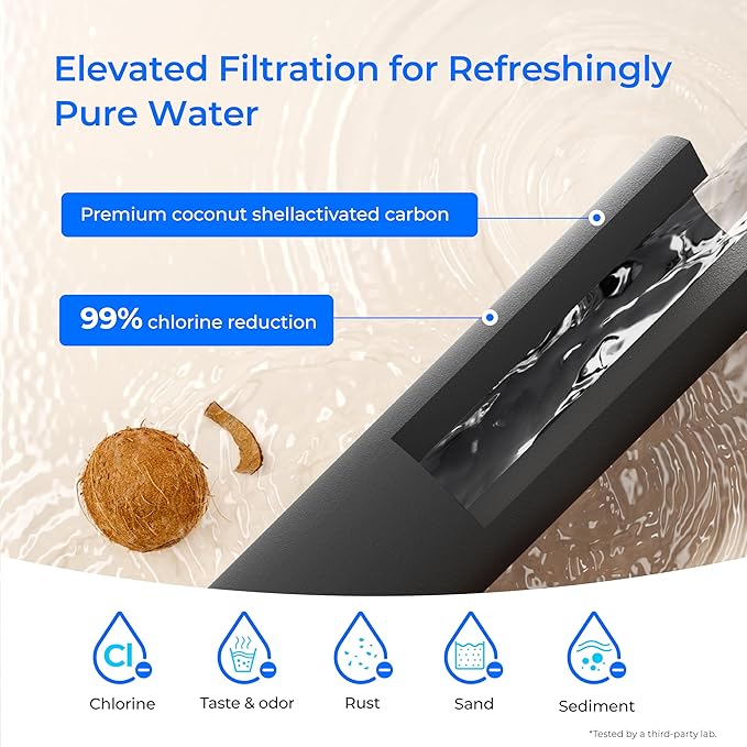 Waterdrop TK-AE Gravity Water Filter System, with 3 Black Carbon Filters and Metal Spigot, 9000 Gallon Longer Lifespan and 150% Faster Flow for Home, Travel, Emergencies, 2.25G