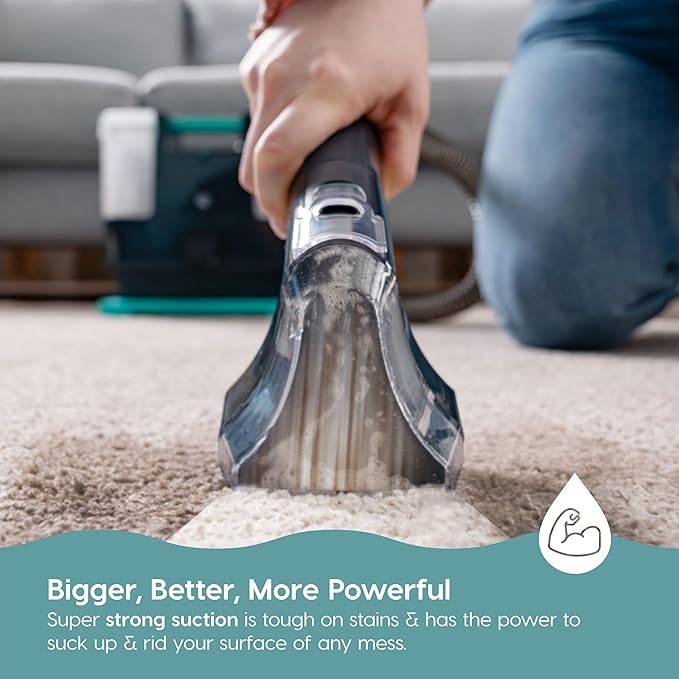 IRIS USA Carpet Spot Cleaner Machine 110V with Auto Spray for Low Pile Carpet, Couch, Sofa, Upholstery, Car Detailing, Shallow Berber Rug, Lightweight Portable Chemical-Free Stain Remover, 1000mL Tank