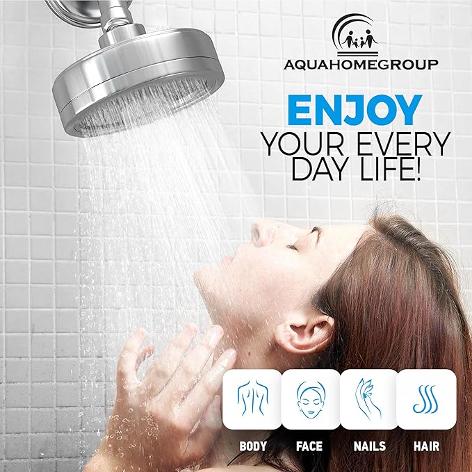 AquaHomeGroup 20 Stage + Vitamin C E and A Shower Filter Cartridge Bundle 2-Pack - Reduces Chlorine, Heavy Metals and Sediment - No Housing