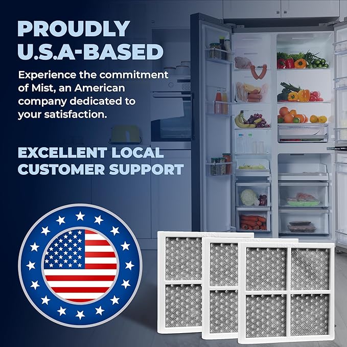 Mist Fresh Refrigerator Air Filter Replacement for L120F, LG ThinQ Fresh Air Filter, Kenmore Elite 469918, 6 Month Replacement, 4 pack