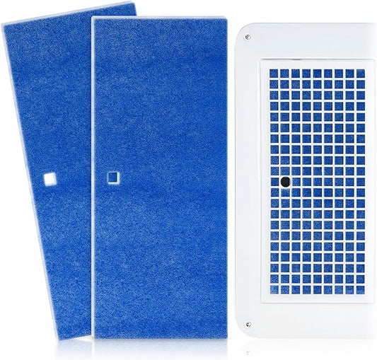 6” x 14” RV AC Filter Air Filter Unit Compatible with Coleman Mach Air Conditioner - 2 Pack Replacement RV Filter Merv 6 AC Unit with Center Square Hole for Camper Motorhome Grille Vent, Blue