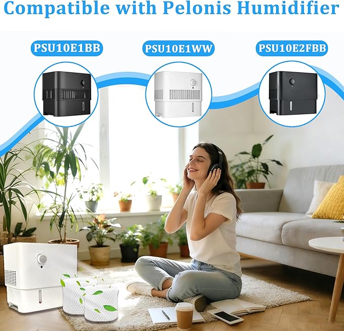 2-Pack Humidifier Filter for Pelonis Humidifier PSU10E1BB, PSU10E1WW, PSU10E2FBB and PSU10E2FWW, Humidifier Wicking Filter Replacement Compatible with Pelonis Humidifier Filter